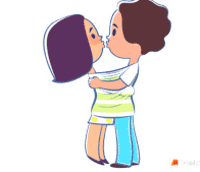 gif bisous collés